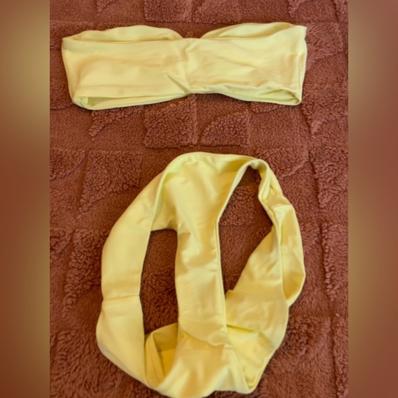 Jade Swim Ava Bandeau & Bikini Bottoms in Sorbet Yellow - Picture 6 of 6
